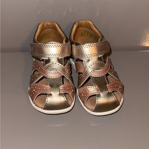 Kids Brown and Gold Sandals